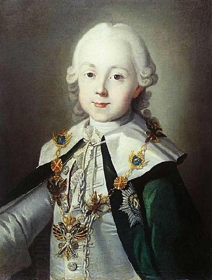 unknow artist Portrait of Paul of Russia dressed as Chevalier of the Order of St. Andrew China oil painting art